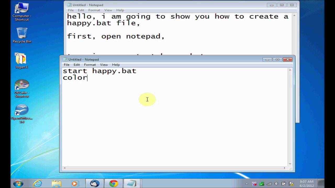 create a virus in notepad